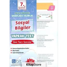7. Sınıf Sosyal Bilgiler Yaprak Test Komisyon Bulut Eğitim ve Kültür Yayınları