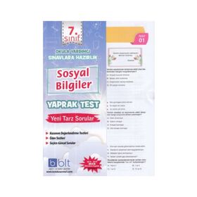 7. Sınıf Sosyal Bilgiler Yaprak Test Komisyon Bulut Eğitim ve Kültür Yayınları