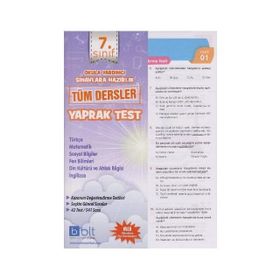 7. Sınıf Tüm Dersler Çek Kopart Yaprak Test-Bulut Eğitim Kültür Yayınları