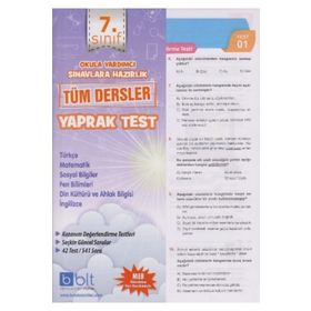 7. Sınıf Tüm Dersler Çek Kopart Yaprak Test-Bulut Eğitim Kültür Yayınları