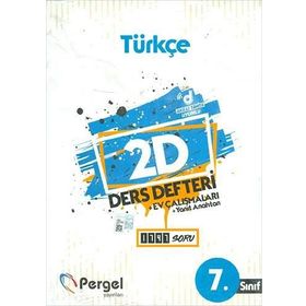 7. Sınıf Türkçe 2D Ders Defteri Ev Çalışmaları - Pergel Yayınları
