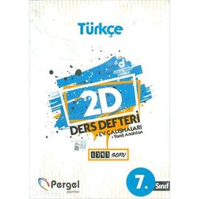 7. Sınıf Türkçe 2D Ders Defteri Ev Çalışmaları - Pergel Yayınları
