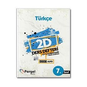 7. Sınıf Türkçe 2D Ders Defteri Ev Çalışmaları - Pergel Yayınları