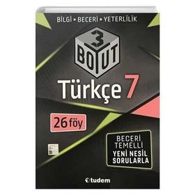 7. Sınıf Türkçe 3 Boyut Soru Bankası Tudem Yayınları
