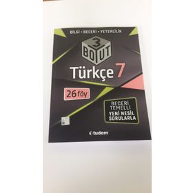 7. Sınıf Türkçe 3 Boyut Soru Bankası Tudem Yayınları