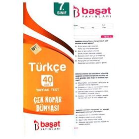7. Sınıf Türkçe 40 Yaprak Test Palme Yayınları
