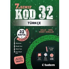 7. Sınıf Türkçe Kod 32 Tekrar Testleri Tudem Yayınları