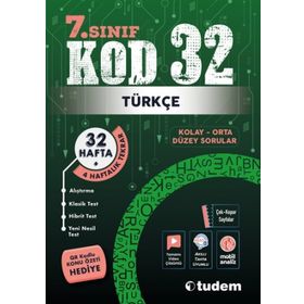 7. Sınıf Türkçe Kod 32 Tekrar Testleri Tudem Yayınları