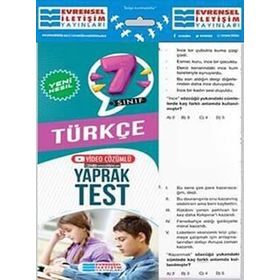 7. Sınıf Türkçe Yeni Nesil Video Çözümlü Yaprak Test-Evrensel İletişim