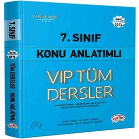 7. Sınıf VİP Tüm Dersler Konu Anlatımlı Mavi Kitap - Editör Yayınları