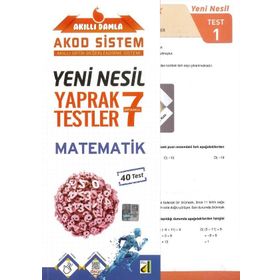 7. Sınıf Yeni Nesil Akıllı Damla Matematik Yaprak Testler-Damla Yayınları