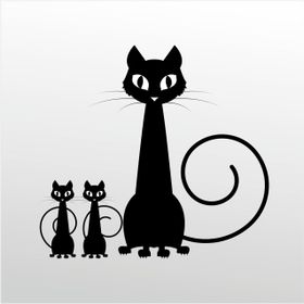 70 cm Aile Kedisi Folyo Sticker