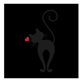 70 cm Kalpli Kedi Folyo Sticker