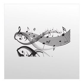 70 cm Müzik Notaları Folyo Sticker