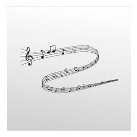 70 cm Müzik Notaları Folyo Sticker