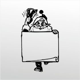 70 cm Noel Baba Folyo Sticker