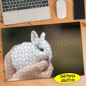 70658 Sevimili Beyaz Tüylü Yavru Tavşan 240 Parça Puzzle Yapboz