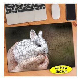 70658 Sevimili Beyaz Tüylü Yavru Tavşan 240 Parça Puzzle Yapboz