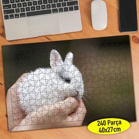 70658 Sevimili Beyaz Tüylü Yavru Tavşan 240 Parça Puzzle Yapboz