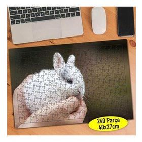 70658 Sevimili Beyaz Tüylü Yavru Tavşan 240 Parça Puzzle Yapboz