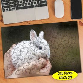 70658 Sevimili Beyaz Tüylü Yavru Tavşan 240 Parça Puzzle Yapboz