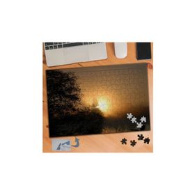 707 Gün Batımında Ağaç Silüeti 240 Parça Puzzle Yapboz Tablo