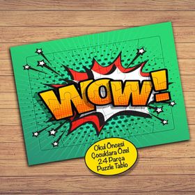 709 Wow Komik Balon Yıldızlar 24 Parça Çocuklara Özel Yapboz Tablo