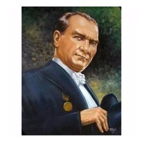 70x90 cm Atatürk Porte Sayılarla Boyama Seti Rulo Duvar Sticker