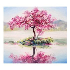 70x90 cm Göldeki Ağaç Sayılarla Boyama Seti Rulo Duvar Sticker