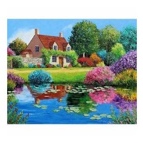 70x90 cm Renkli Cennet Evi Sayılarla Boyama Seti Rulo Duvar Sticker