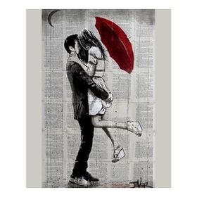 70x90 cm Romantik Şemsiye Anısı 2 Sayılarla Boyama Seti Rulo Duvar Sticker