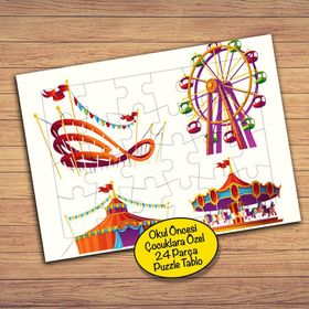 711 Lunapark Eğlence Merkezi 24 Parça Çocuklara Özel Yapboz Tablo