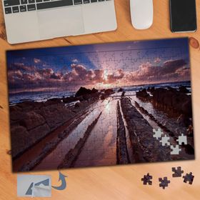 712 Pembe Gökyüzü Çekilmiş Sular 240 Parça Puzzle Yapboz Tablo