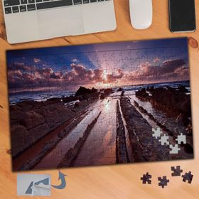 712 Pembe Gökyüzü Çekilmiş Sular 240 Parça Puzzle Yapboz Tablo