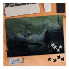 715 Akşam Vakti Dumanlı Tren Yolu 240 Parça Puzzle Yapboz Tablo