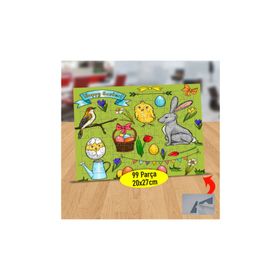 717 Paskalya Bayramı Neşeli Tavşan 99 Parça Puzzle Yapboz Tablo