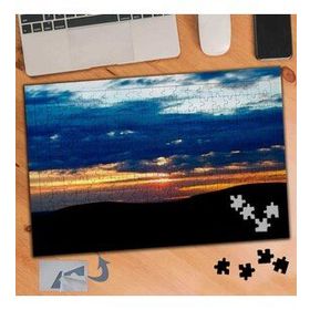 718 Gün Batımında Mavi Turuncu Gök 240 Parça Puzzle Yapboz Tablo
