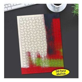 71857392 Beyaz Kırmızı Siyah Boya Deseni 240 Parça Puzzle Yapboz