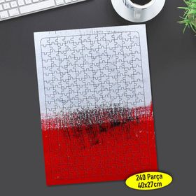 71858247 Kırmızı Beyaz Boya Desenleri 240 Parça Puzzle Yapboz