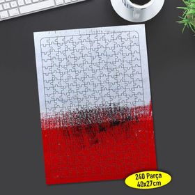 71858247 Kırmızı Beyaz Boya Desenleri 240 Parça Puzzle Yapboz