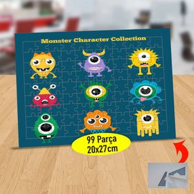 7190 Renkli Sevimli Canavarlar 99 Parça Puzzle Yapboz Tablo
