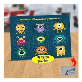 7190 Renkli Sevimli Canavarlar 99 Parça Puzzle Yapboz Tablo