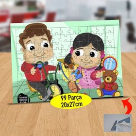 72 Evcilik Oynayan Mutlu İki Arkadaş 99 Parça Puzzle Yapboz Tablo