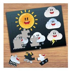 72013 Gülümseyen Güneş Bulutlar Çocuklara Özel Puzzle Yapboz Tablo