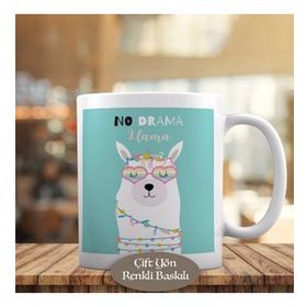72039-116 Renkli Lama İllüstrasyon Kupa Bardak