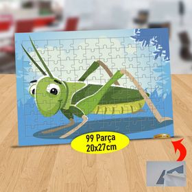 7214 Gülümseyen Yeşil Çekirge 99 Parça Puzzle Yapboz Tablo