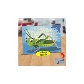7214 Gülümseyen Yeşil Çekirge 99 Parça Puzzle Yapboz Tablo