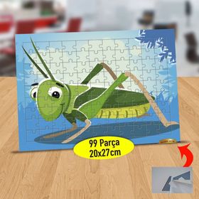 7214 Gülümseyen Yeşil Çekirge 99 Parça Puzzle Yapboz Tablo