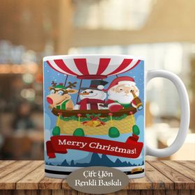 7214 Merry Christmas Yazılı Yılbaşı Balonu Kupa Bardak