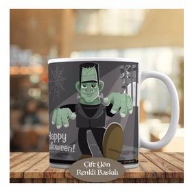 721474 Yeşil Frankenstein Cadılar Bayramı Kupa Bardak